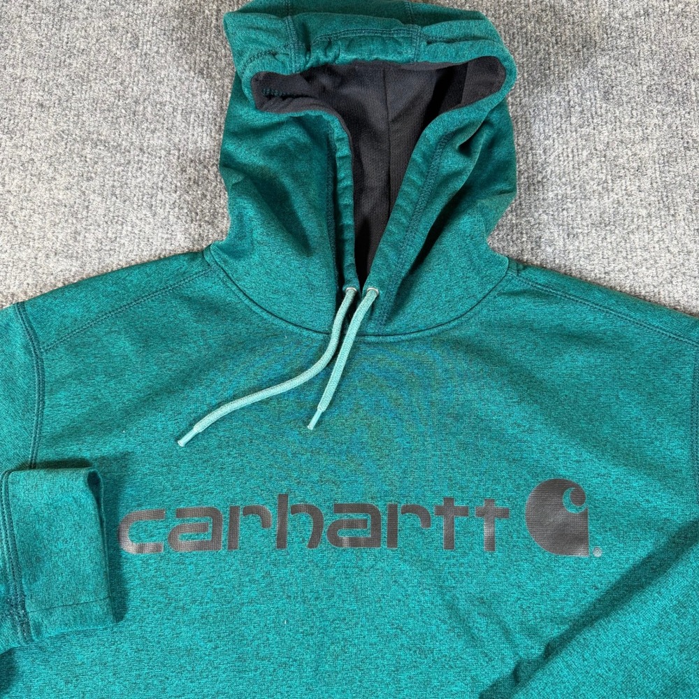 Carhartt Force Extremes Hoodie Mens Medium Teal Green Heather Sweatshirt #3533
